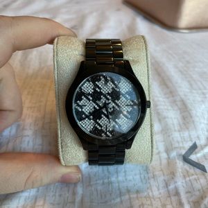 Michael Kors black houndstooth watch